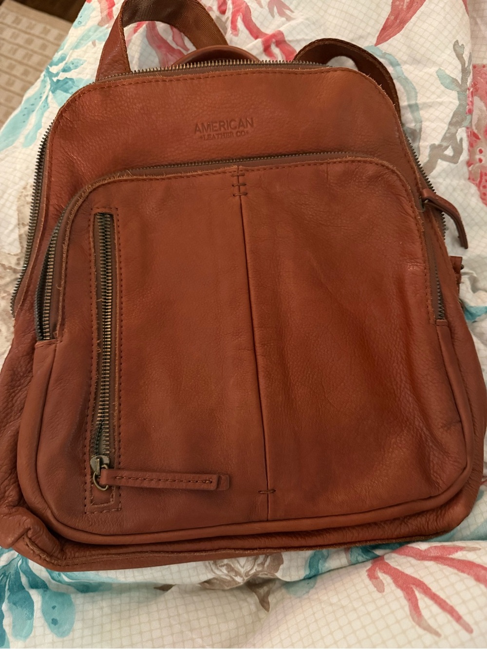 American Leather Co. Women's Leather Backpack in Cognac